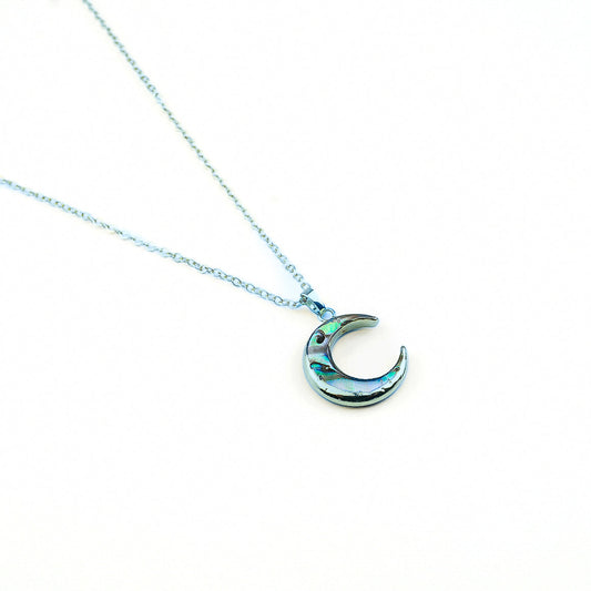Collier LOUNA Argent avec pendentif en abalone irisée – Hokee Minéraux