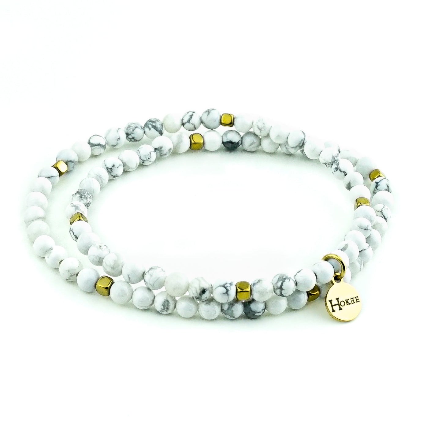 Bracelet STELLA Howlite Gold Hokee Minéraux