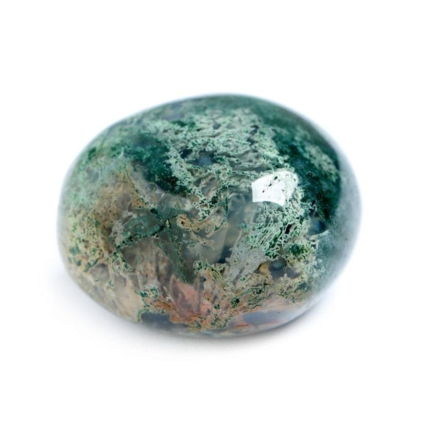 Pierre Roulée Agate Mousse Hokee Minéraux