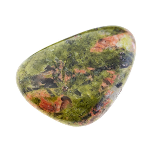 Pierre roulée unakite verte et rose de 10 à 20 g
