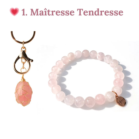 Set Maîtresse Tendresse – Quartz Rose Hokee Minéraux