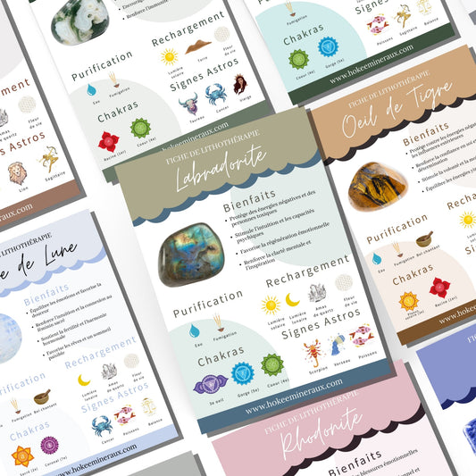 Guide Pratique Lithothérapie – 29 Fiches Mémo Téléchargeables Hokee Minéraux