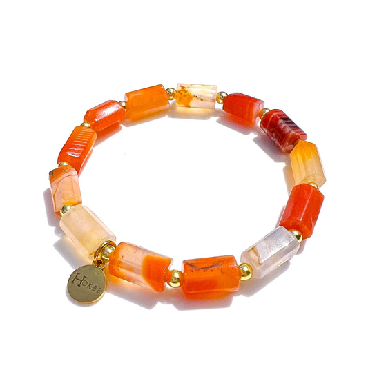 Bracelet SUMER Agate Feu Gold Hokee Minéraux