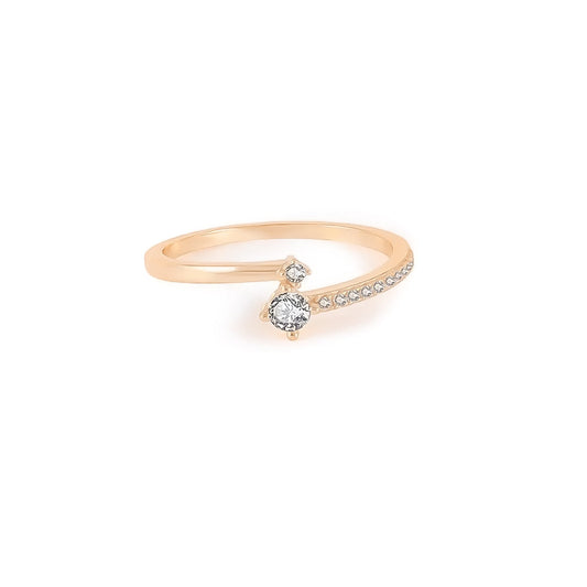 Bague IDRIL en argent 925 finition gold avec zircones
