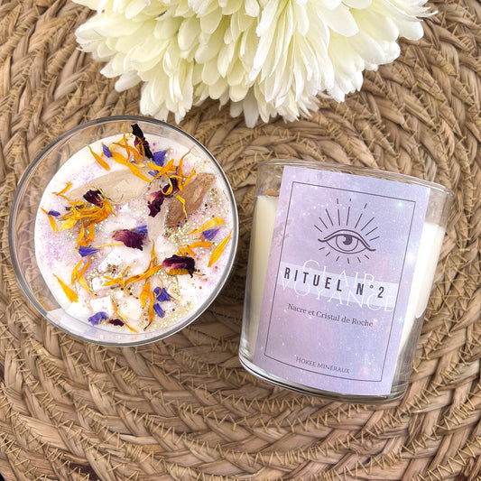 Bougie Rituel N°2 avec cristal de roche