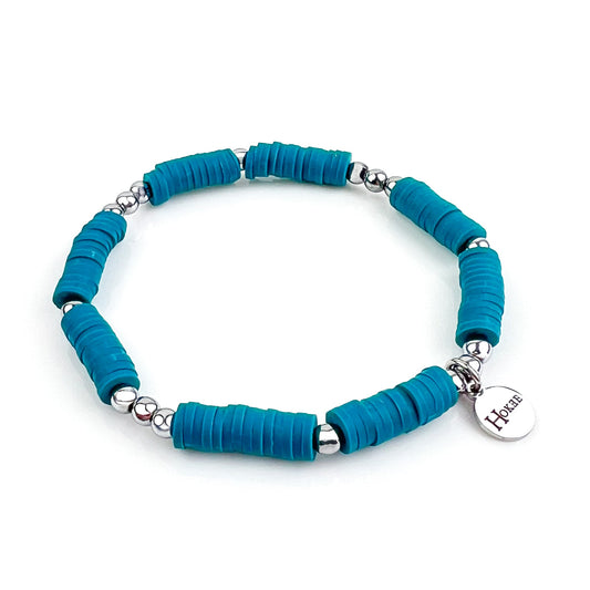 Bracelet AURA Canard en perles Heishi avec finition rhodium