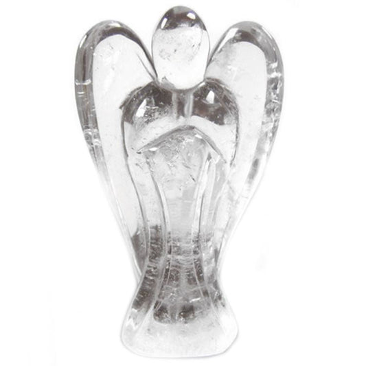 Ange sculpté en cristal de roche naturel de 5 à 6 cm
