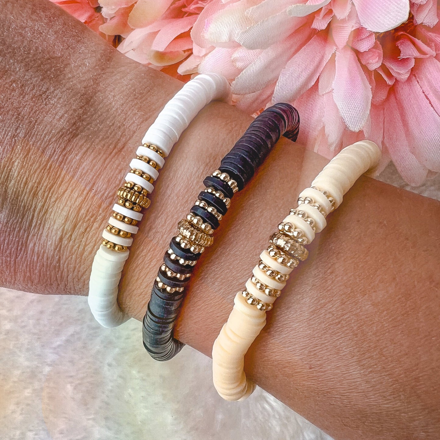 Bracelet ADELINE Beige Hokee Minéraux