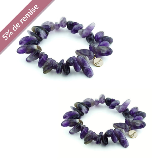 Set ASHLEY Mère/Fille – Améthyste Hokee Minéraux