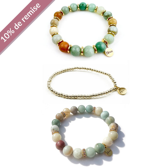 Set MARIE Gold – Amazonite Hokee Minéraux