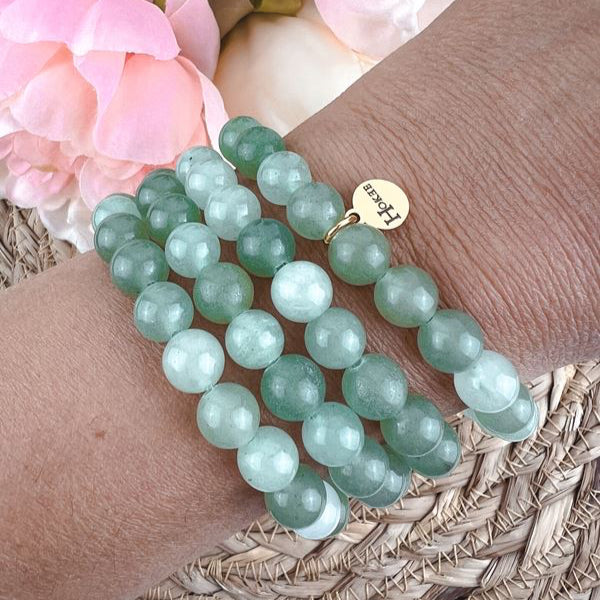 Bracelet BASIC Aventurine verte Gold
