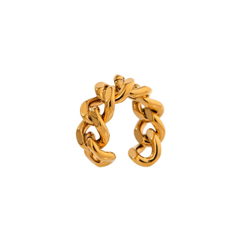Bague ELSA dorée en acier inoxydable ajustable