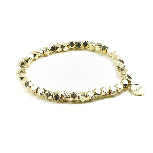 Bracelet ALEXA en hématite hexagonale avec finitions dorées – Hokee Minéraux