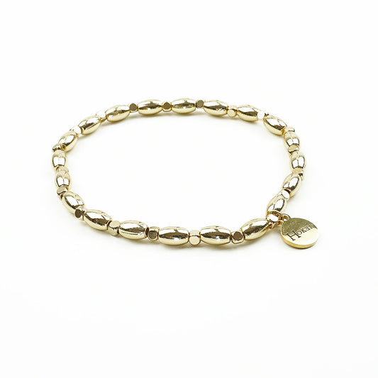 Bracelet BELLA en hématite avec finition dorée – Hokee Minéraux
