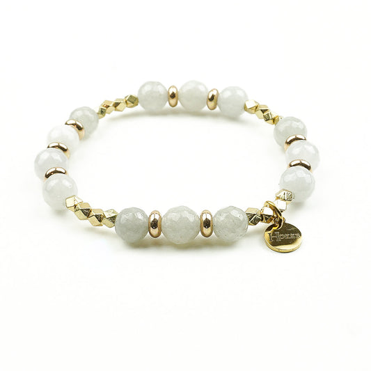 Bracelet CANDICE en pierre de lune naturelle aux reflets nacrés