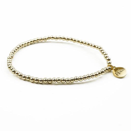 Bracelet EMMA en hématite 3 mm avec finition dorée – Hokee Minéraux