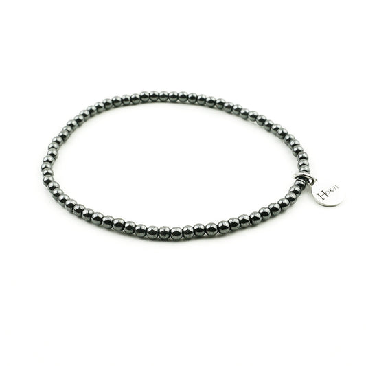 Bracelet EMMA en hématite naturelle avec perles fines de 3 mm