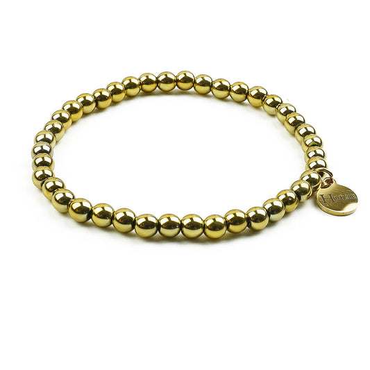 Bracelet EMMA en hématite 4 mm à finition dorée – Hokee Minéraux