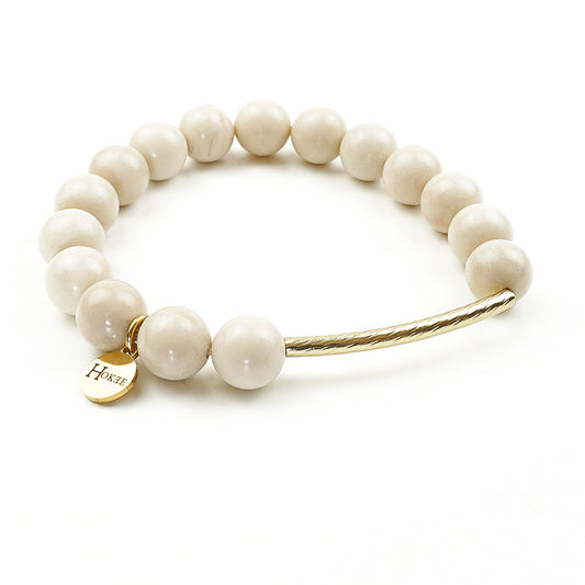 Bracelet LISA en corail blanc avec perles de 10 mm