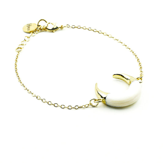 Bracelet POLAIRE avec croissant de lune en nacre finition gold