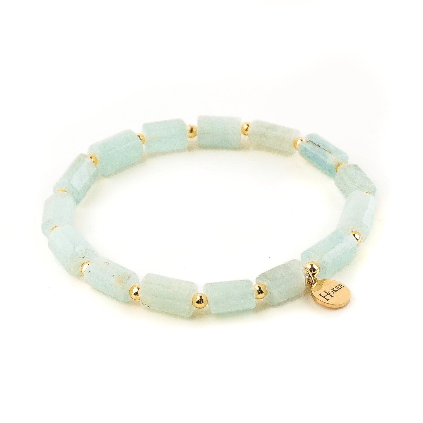 Bracelet SUMER Aigue-Marine Gold Hokee Minéraux