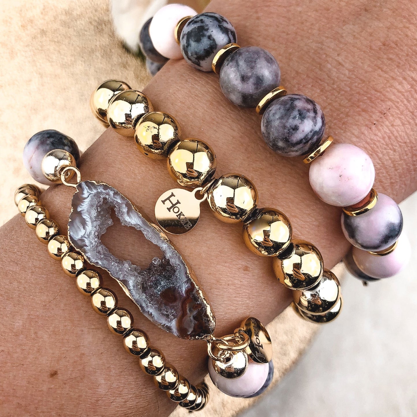 Bracelet EMMA 8MM Gold Hokee Paris