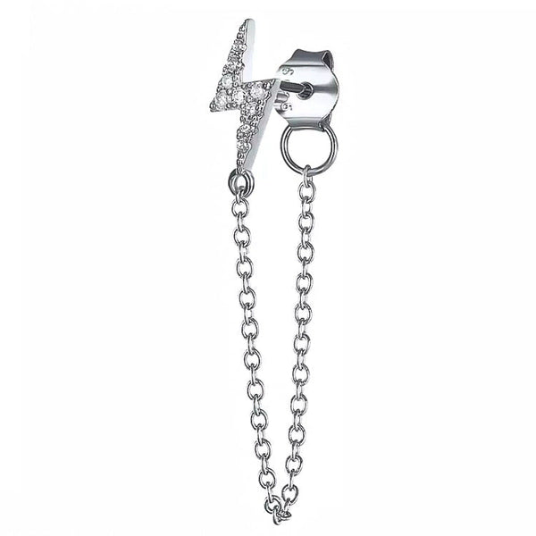 Mono Boucle FLASH Silver – Éclair & Zircones