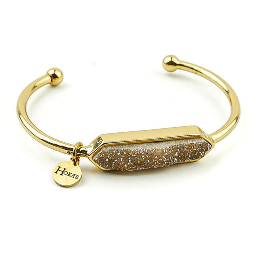 Jonc AURORA Champagne en agate teintée et finition gold