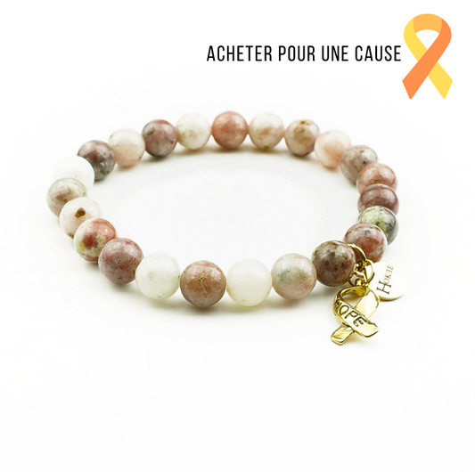 Bracelet HOPE en quartz rutilé naturel avec finition dorée