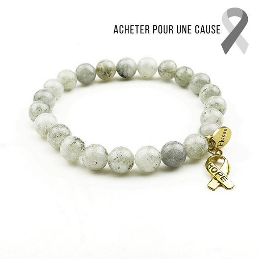 Bracelet HOPE en labradorite naturelle 8 mm avec finition dorée – Hokee Minéraux