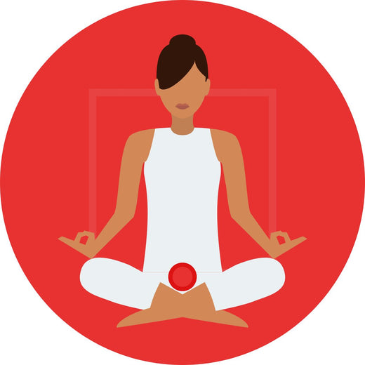 Illustration de méditation centrée sur le chakra racine pour l’ancrage et la stabilité intérieure