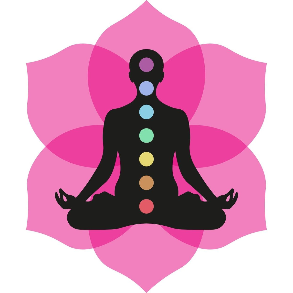 Alignement des 7 chakras – illustration de méditation et équilibre énergétique en lithothérapie