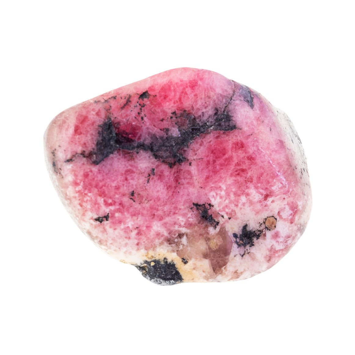 Pierre roulée en rhodonite naturelle, pierre du chakra cœur associée à l’amour, à l’apaisement émotionnel et à la guérison intérieure