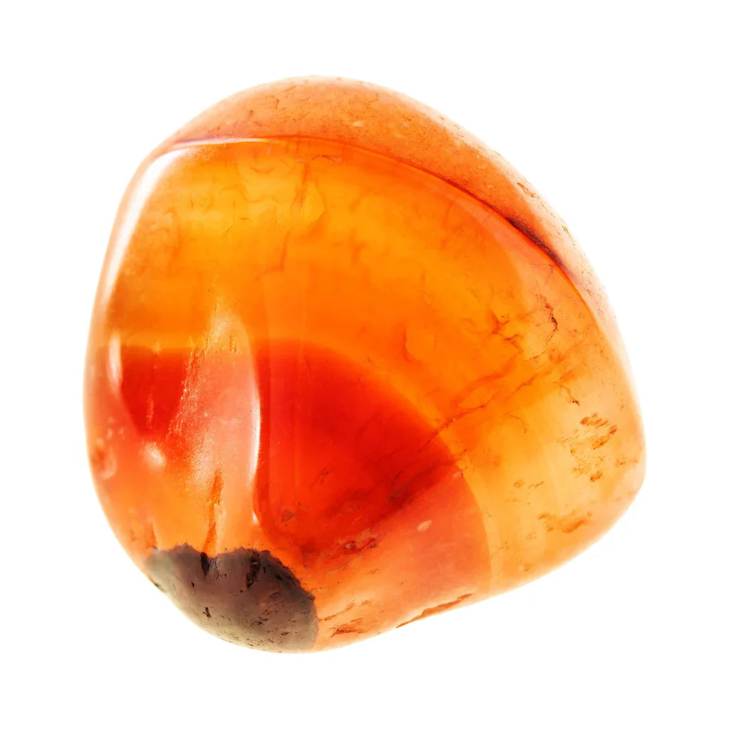 Cornaline polie naturelle orange et rouge – pierre de vitalité et confiance en soi