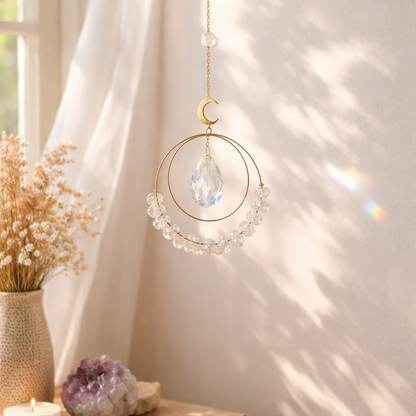 Détail de l’attrape-soleil en cristal de roche naturel