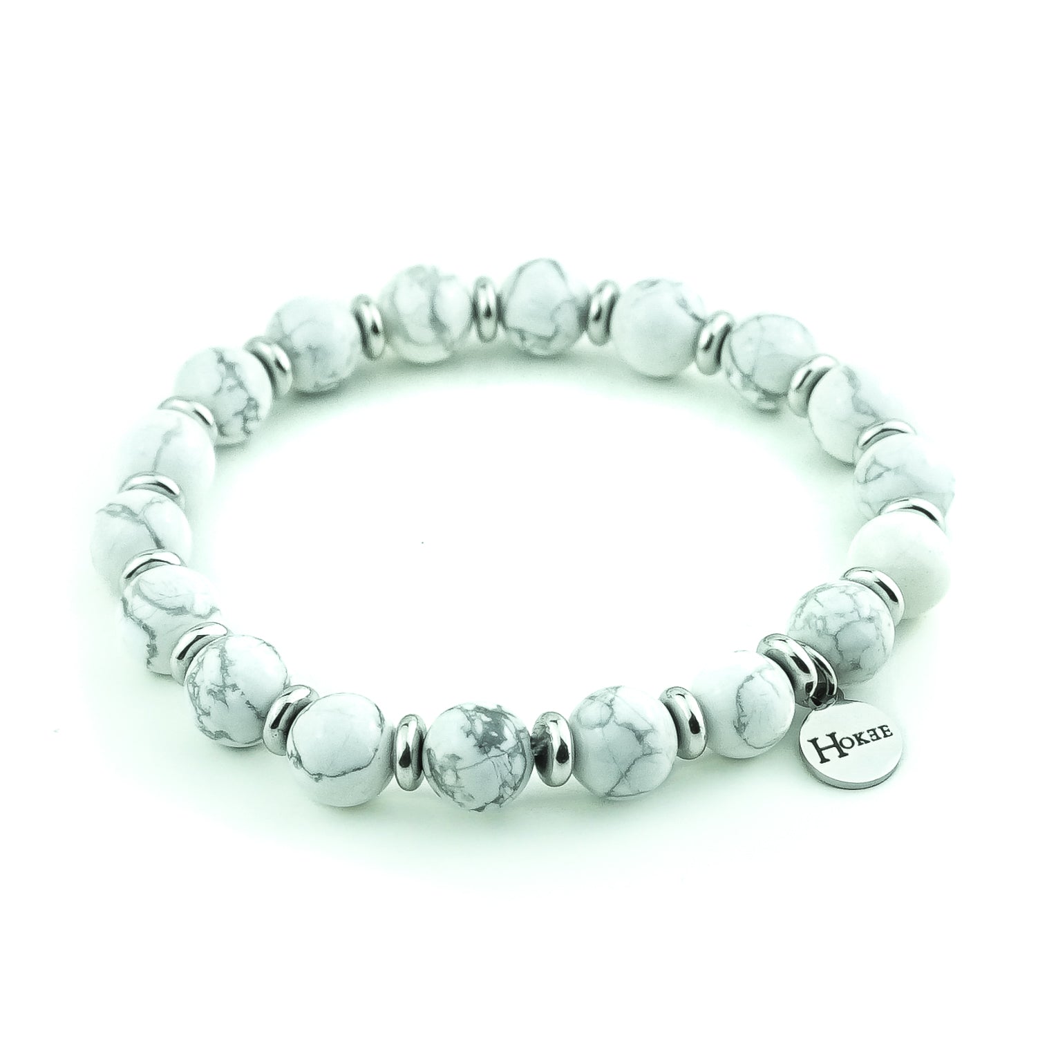 Bracelet LÉONDINE Howlite Silver Hokee Minéraux