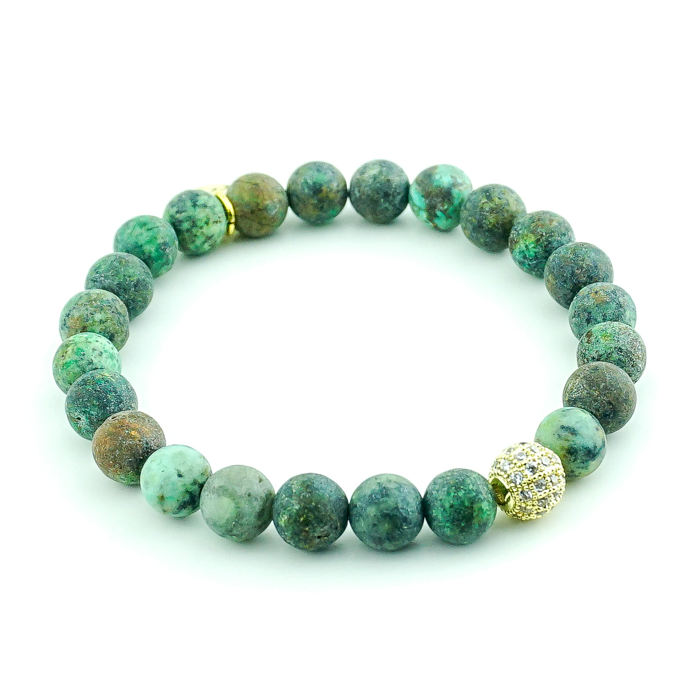 Bracelet CANOPÉE turquoise africaine Gold Hokee Minéraux