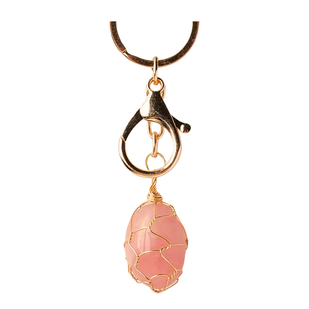 Porte-clés Quartz Rose – Amour – Douceur – Guérison