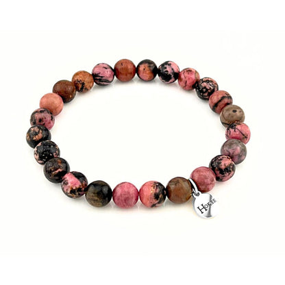 Bracelet élastique en rhodonite naturelle 8 mm