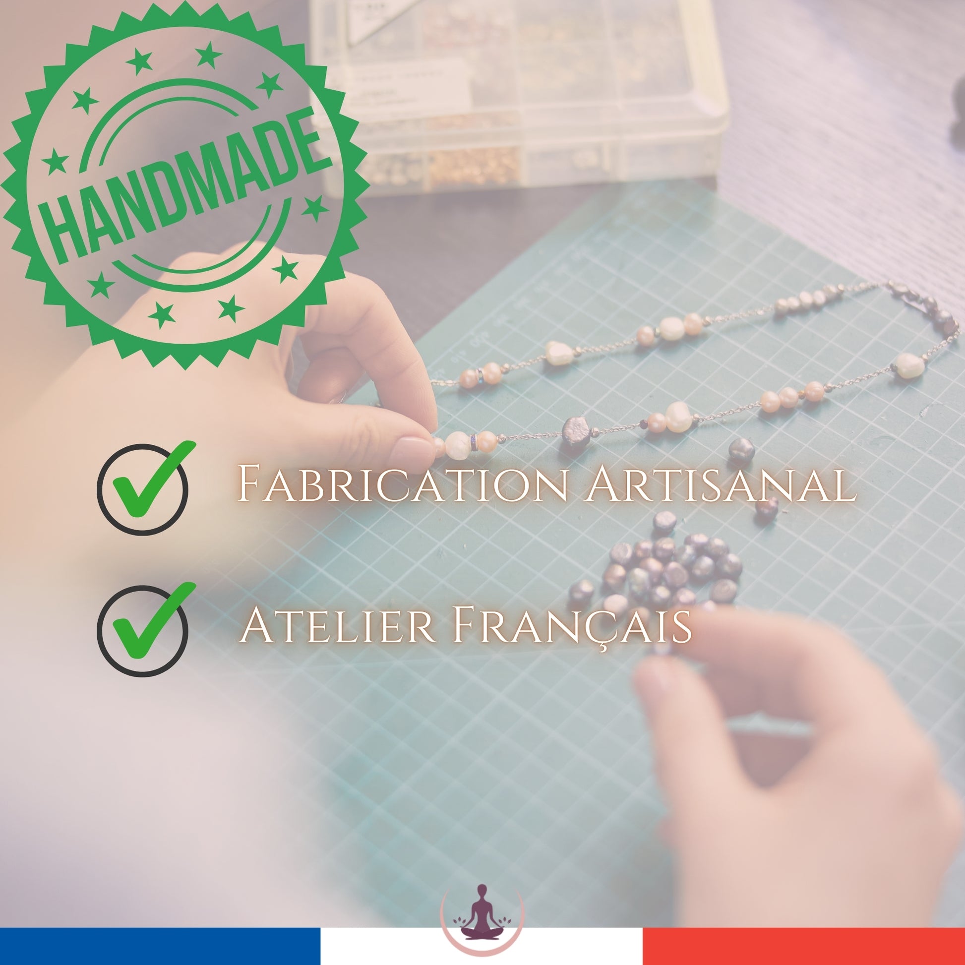 Fabrication artisanale bracelet pierre de soleil atelier français fait main