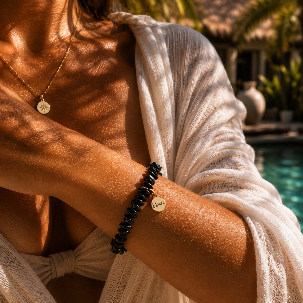 Bracelet PUCE Obsidienne Noire – Minimalisme & Profondeur