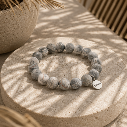 Bracelet POLO en jaspe Picasso naturel – nuances et marbrures