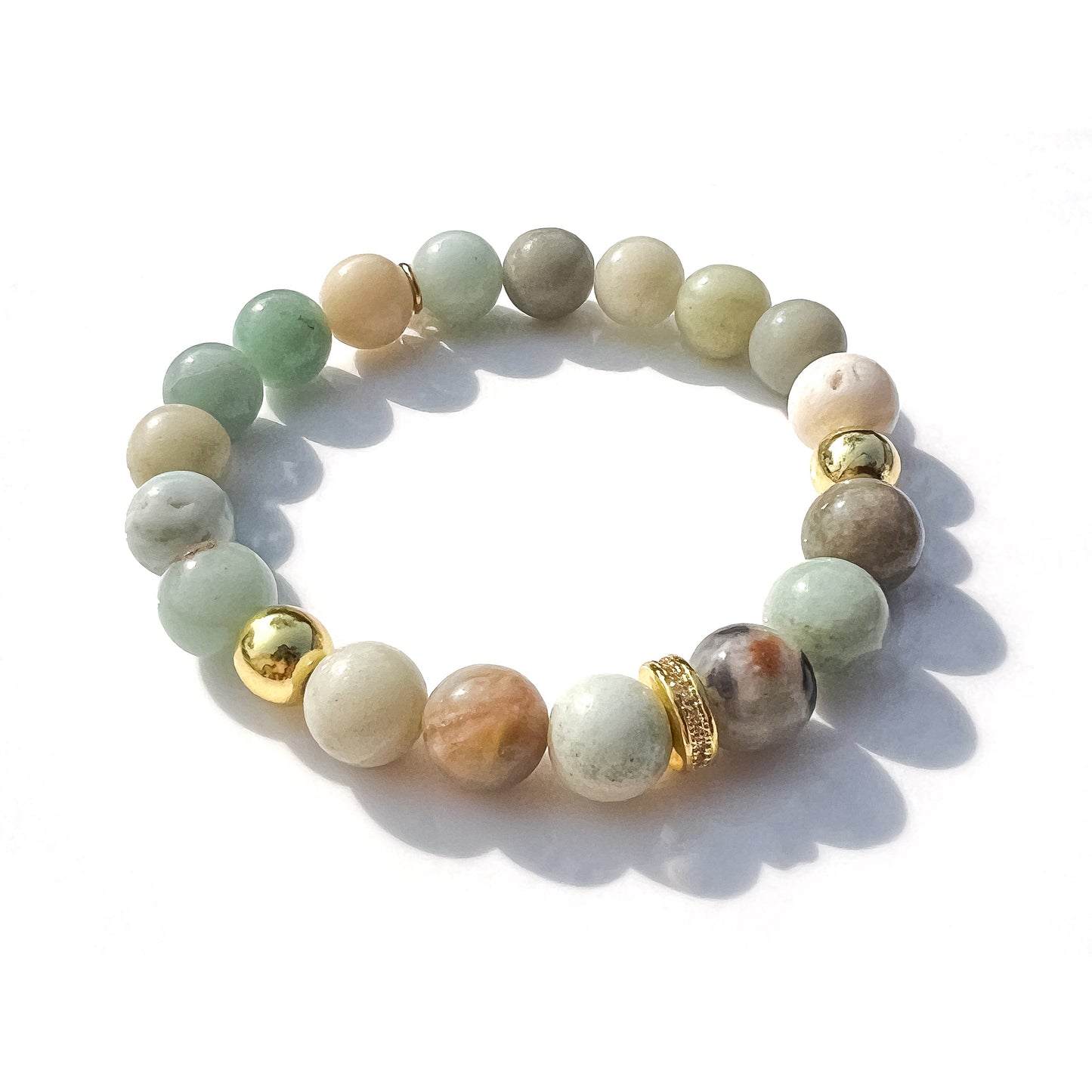Bracelet CEYLADONE Amazonite Gold Hokee Minéraux