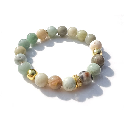 Bracelet CEYLADONE Amazonite Gold Hokee Minéraux