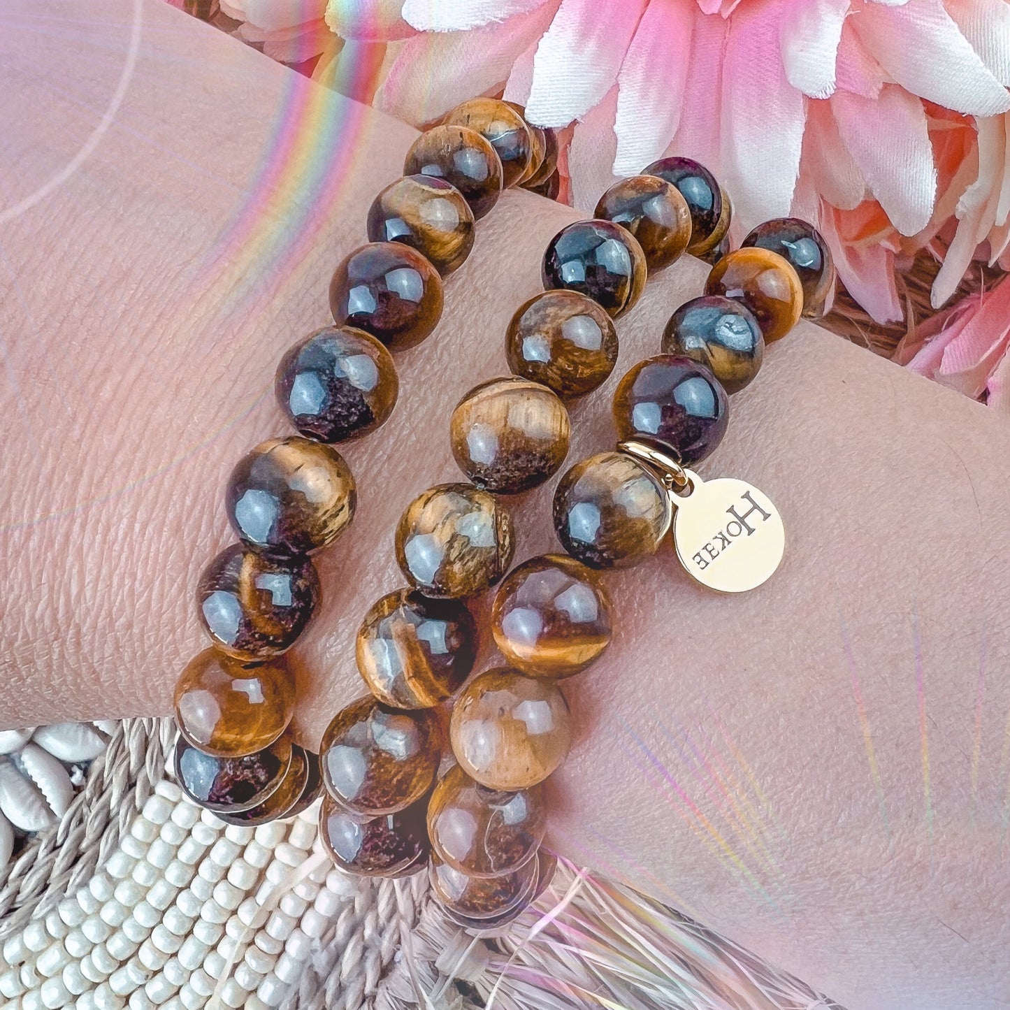 Bracelet BASIC Œil de Tigre Gold Hokee Minéraux