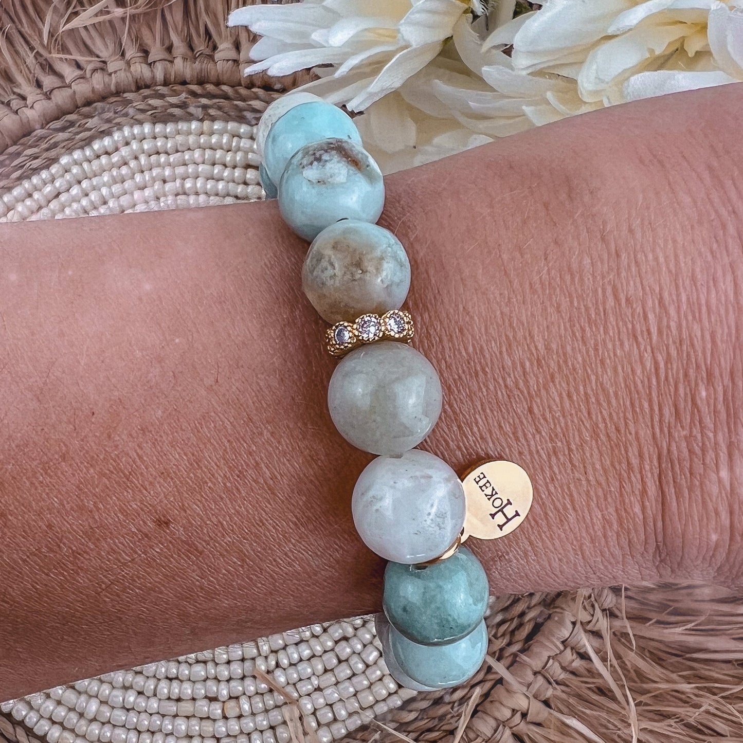 Bracelet ROMY Amazonite Gold Hokee Minéraux