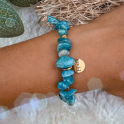 Détail du bracelet enfant ABYSSE en apatite bleue