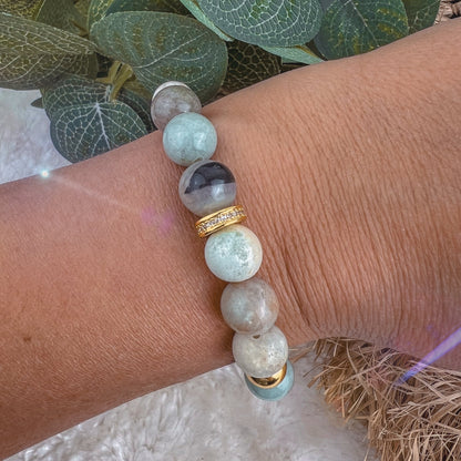 Bracelet CEYLADONE Amazonite Gold Hokee Minéraux