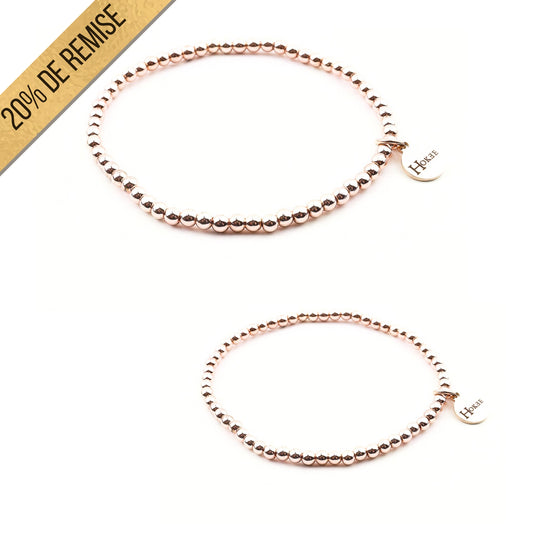 Set EMMA 3MM Rose Gold Mère/fille