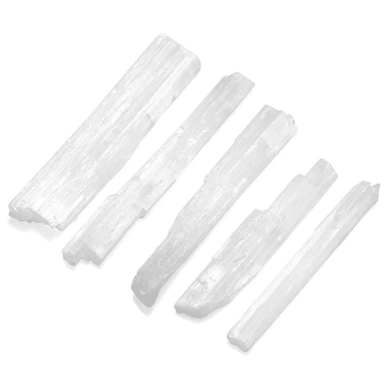 Bâton de sélénite blanche à l’aspect satiné